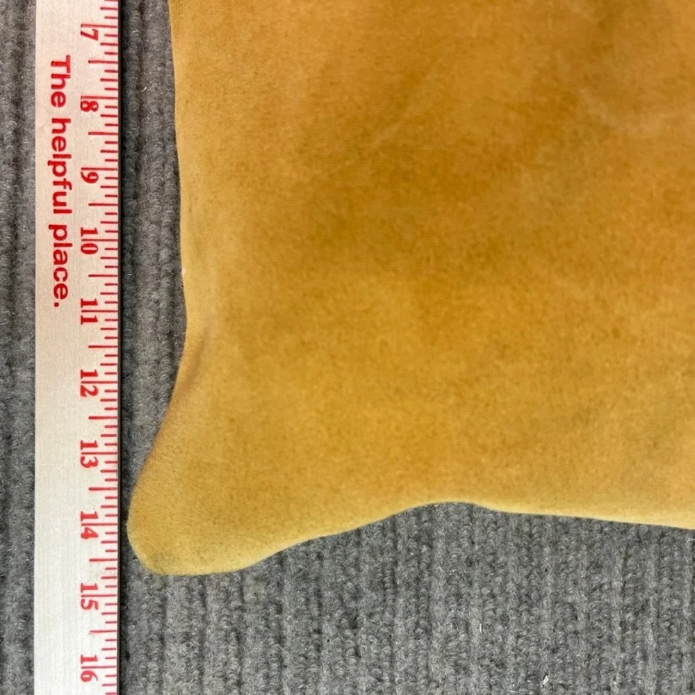 Lisa b. and Co. Mustard Yellow Suede Crossbody Bag Brown Leather Trim Square L